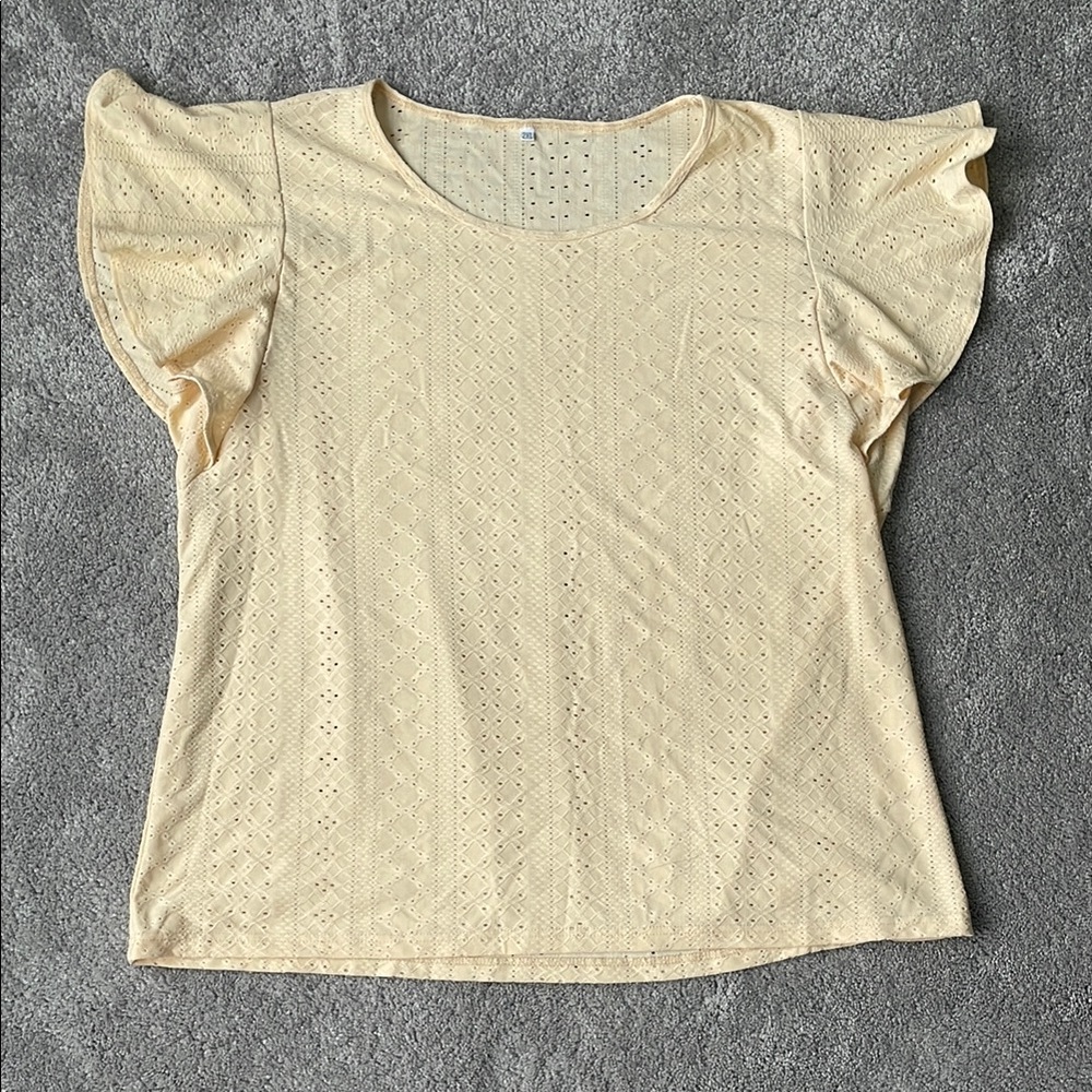 Eyelet Flutter Sleeve Summer Top